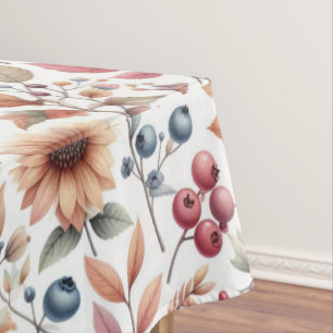 Herbstliche Blumen Blätter und Beeren Tischdecke