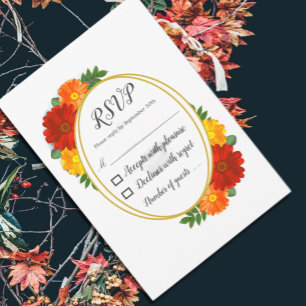 Herbstliche Blumen-Brautparty RSVP Karte