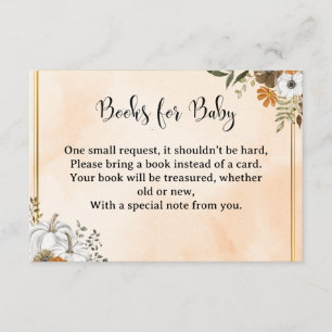 Herbstliche Blumen-„Bücher für Baby“-Karte – Pfirs Begleitkarte