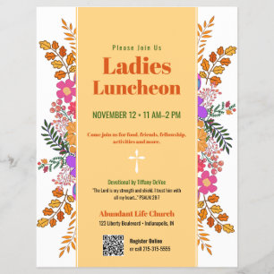 Herbstliche Blumen Damen Kirchen Mittagessen Flyer