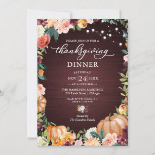 Herbstliche Blumen - Einladung zum Erntedankessen