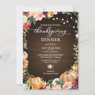 Herbstliche Blumen - Einladung zum Thanksgiving-Di