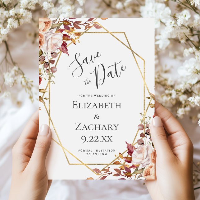 Herbstliche Blumen Goldene Hochzeit Save the Date (Von Creator hochgeladen)