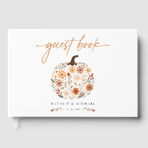 Herbstliche Blumen-Kürbis-Hochzeit Gästebuch
