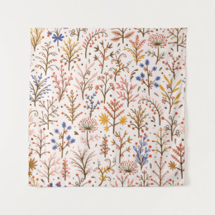 Herbstliche Blumen nahtloses Muster. Gekritzelte P Wandteppich