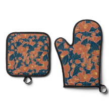 Herbstliche Blumen-Ofenhandschuhe Herbst-Küchendek