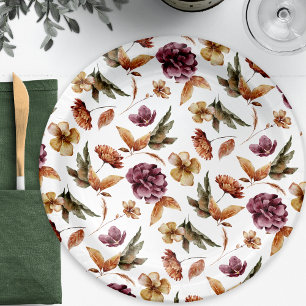 Herbstliche Blumen Pappteller