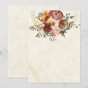 Herbstliche Blumen- und Goldhochzeit Einladung