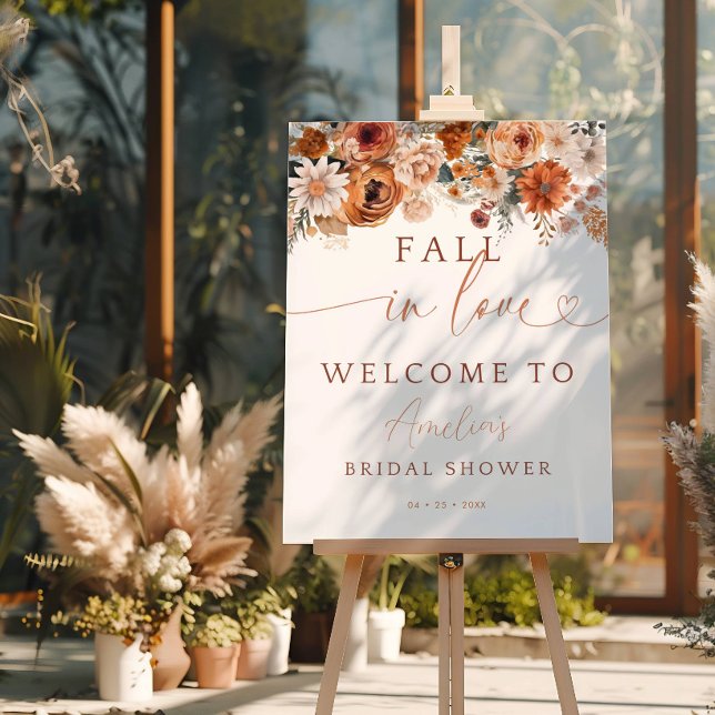 Herbstliche Blumengruß-Karte "Fall In Love" Poster (Von Creator hochgeladen)
