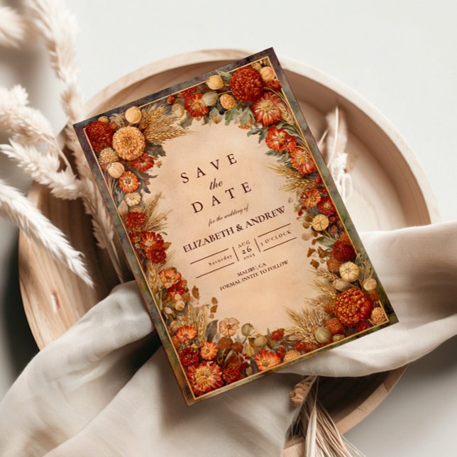 Herbstliche Blumenhochzeit Save The Date (Von Creator hochgeladen)