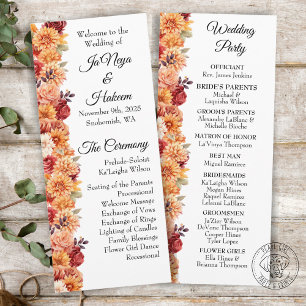 Herbstliche Blumenhochzeitsprogramm Programm
