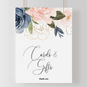 Herbstliche Blumenkarten und Geschenke-Schilder Poster