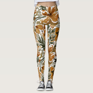 Herbstliche Blumenmuster im rustikalen Stil Leggings