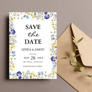 Herbstliche Blumige Aquarell Hochzeit Save The Dat Einladung