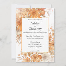 Herbstliche Blumige Rustikale Aquarell-Hochzeit