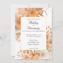 Herbstliche Blumige Rustikale Aquarell-Hochzeit
