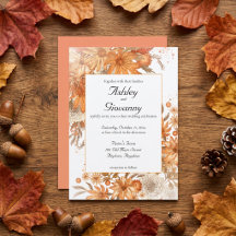 Herbstliche Blumige Rustikale Aquarell-Hochzeit