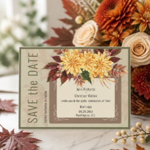 Herbstliche botanische Hochzeit-Suite Save-the-Dat Einladung