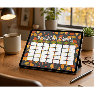 Herbstliche botanische monatliche digitale Planerv Poster
