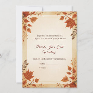 Herbstliche Cottage-Hochzeit Einladung