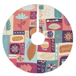 Herbstliche Dekorative Vintage-Hintergrundkunst Polyester Weihnachtsbaumdecke