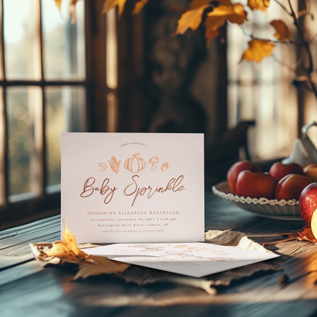 Herbstliche Dinge | Boho Erntedank Baby Shower Einladung (Von Creator hochgeladen)