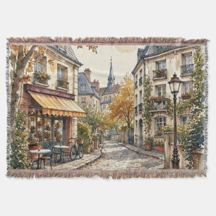 Herbstliche Dorfstraße Aquarell Europäische Café-K Decke