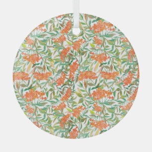 Herbstliche Eberesche: Nahtloses florales Design Ornament Aus Glas