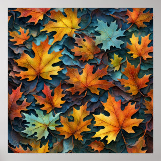 Herbstliche Eiche Poster