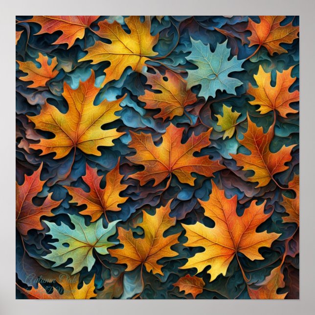 Herbstliche Eiche Poster (Vorne)