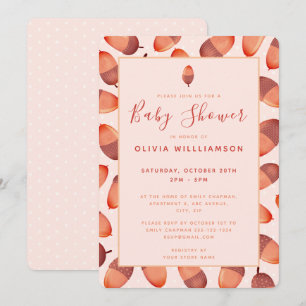Herbstliche Eichelpern-Baby-Shower-Einladung Einladung