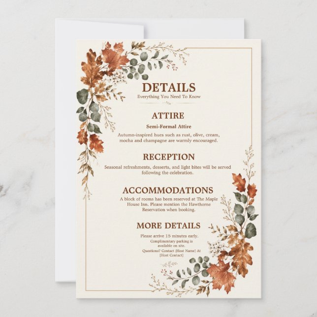 Herbstliche elegante Herbst-Rustikal zeitlose Deta (Vorderseite)