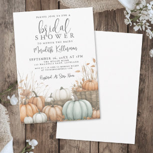 Herbstliche elegante Kürbis-Brautparty Einladung
