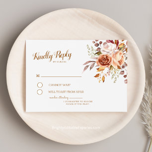 Herbstliche Eleganz Terrakotta-Dahlie Aquarell RSV Begleitkarte