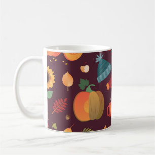 Herbstliche Elemente, dunkler Hintergrund, vintage Kaffeetasse