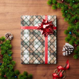 Herbstliche Erde Karo Geschenkpapier
