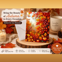 Herbstliche Ernte Blätter & Beeren Einladung | Ele