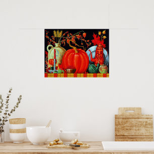 Herbstliche Festtafel 24x18 Poster