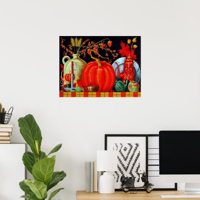 Herbstliche Festtagstisch-Druck Poster (Heimbüro)