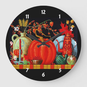 Herbstliche Festtagstisch-Wanduhr Große Wanduhr