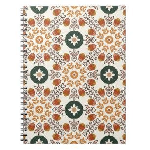 Herbstliche florale Geometrie, vintage nahtlos. Notizblock
