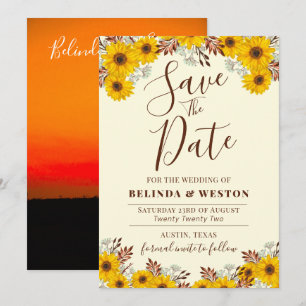 Herbstliche Florale Hochzeit - Save the Date Einladung