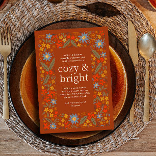 Herbstliche Florale Rahmen Herbstparty Einladung