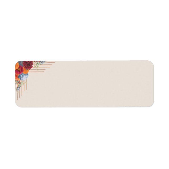 Herbstliche Florale Rücksende-Adressetikette (Vorne)