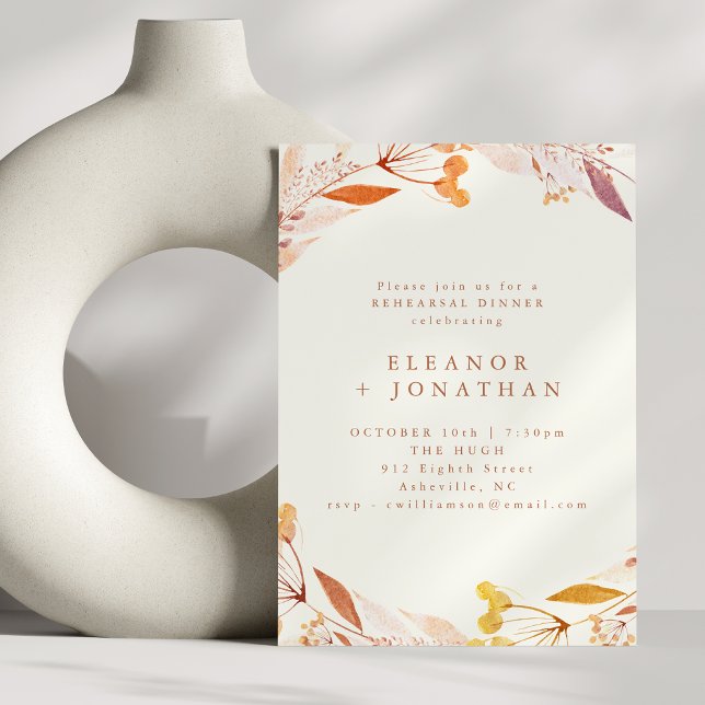 Herbstliche Florale Wasserfarbe Boho Probeessen Einladung (Von Creator hochgeladen)