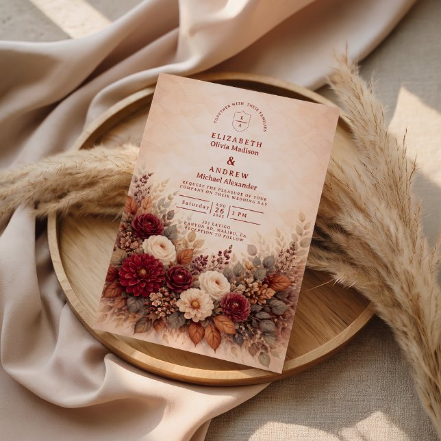 Herbstliche Gartengesteckte Hochzeit Einladung (Von Creator hochgeladen)