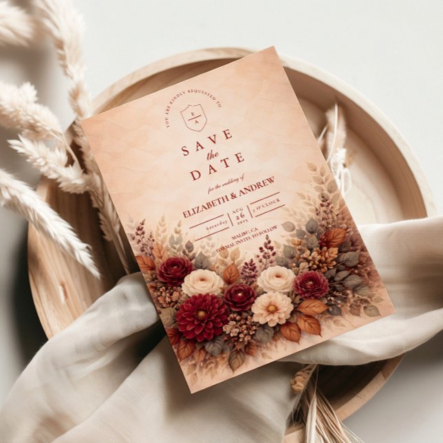 Herbstliche Gartengesteckte Hochzeit Save The Date (Von Creator hochgeladen)