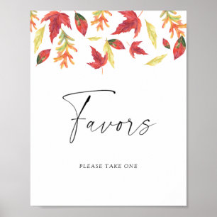 Herbstliche gefärbte Blätter Geschenke Poster