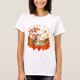 Herbstliche Glückseligkeit Süße kleine Maus mit He T-Shirt