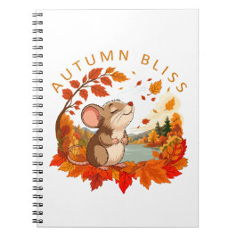 Herbstliche Glückseligkeit Süße Maus Herbst Spiral Notizblock